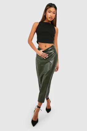 Matte Pu Midi Skirt