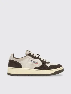 Medalist Low Sneakers in Suede and Hair-Effect