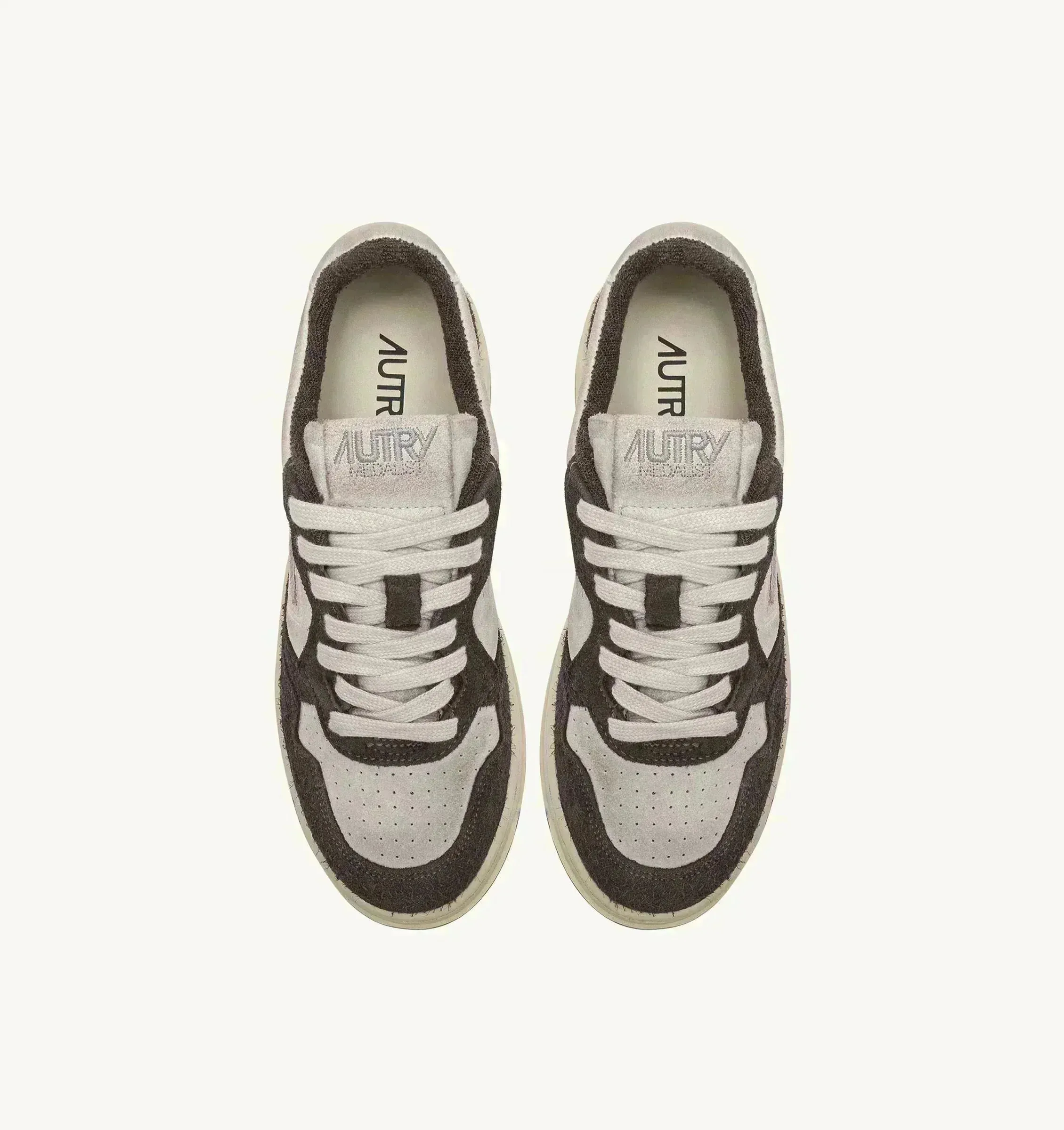 Medalist Low Sneakers in Suede and Hair-Effect