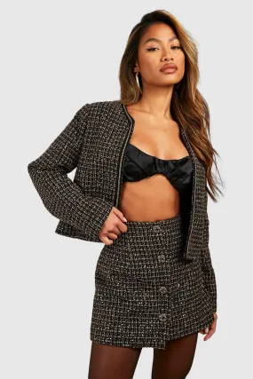 Metallic Boucle Mini Skirt