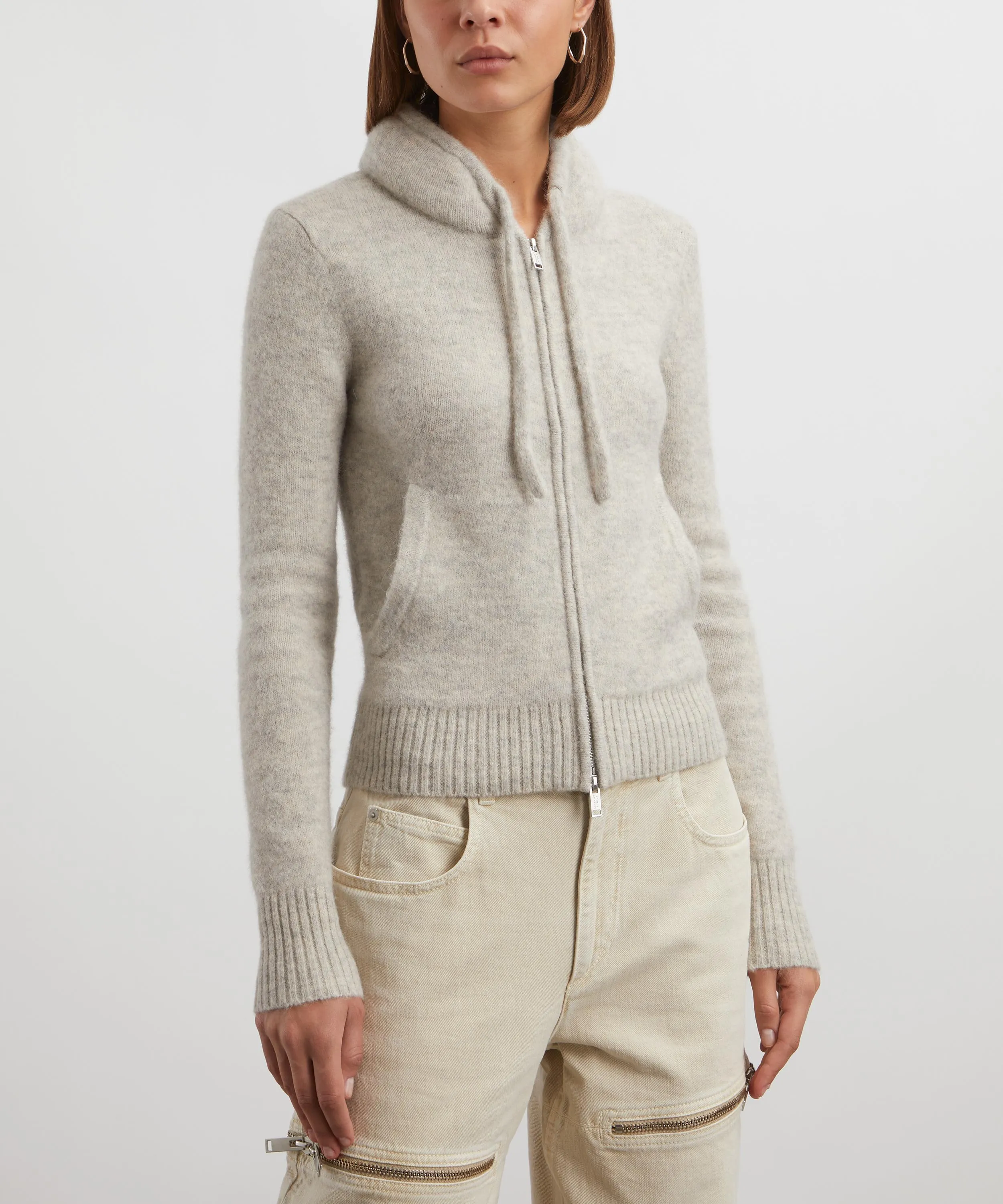 Milly Alpaca Knit Zipped Cardigan