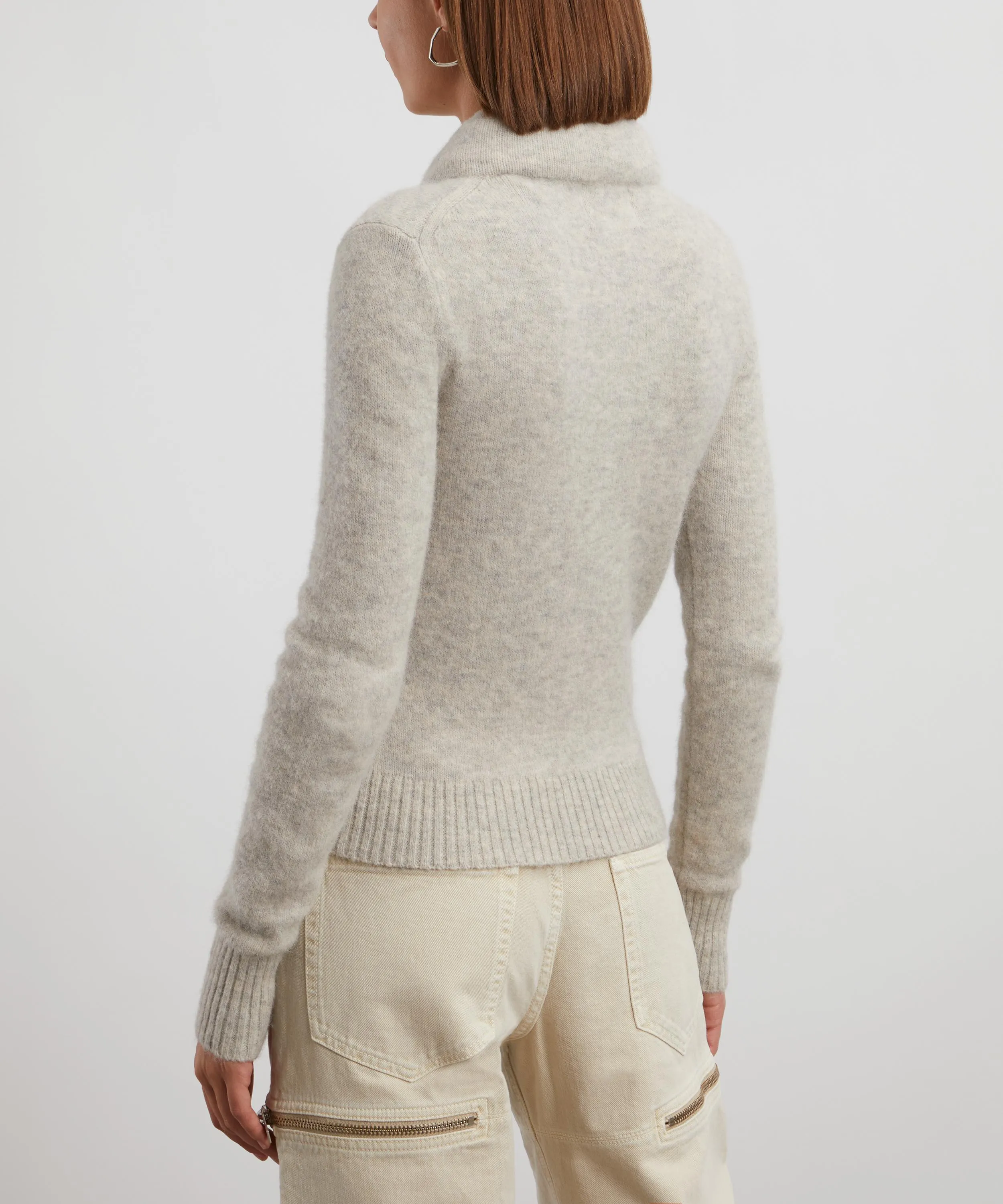 Milly Alpaca Knit Zipped Cardigan