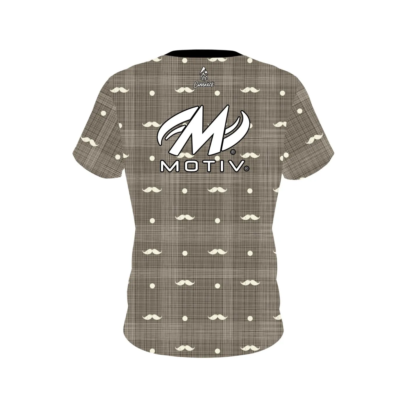 Motiv Brown Plaid Mustache CoolWick Bowling Jersey