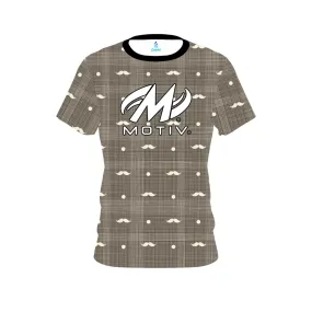 Motiv Brown Plaid Mustache CoolWick Bowling Jersey