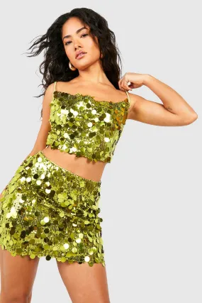 Multi Disc Sequin Micro Mini Skirt