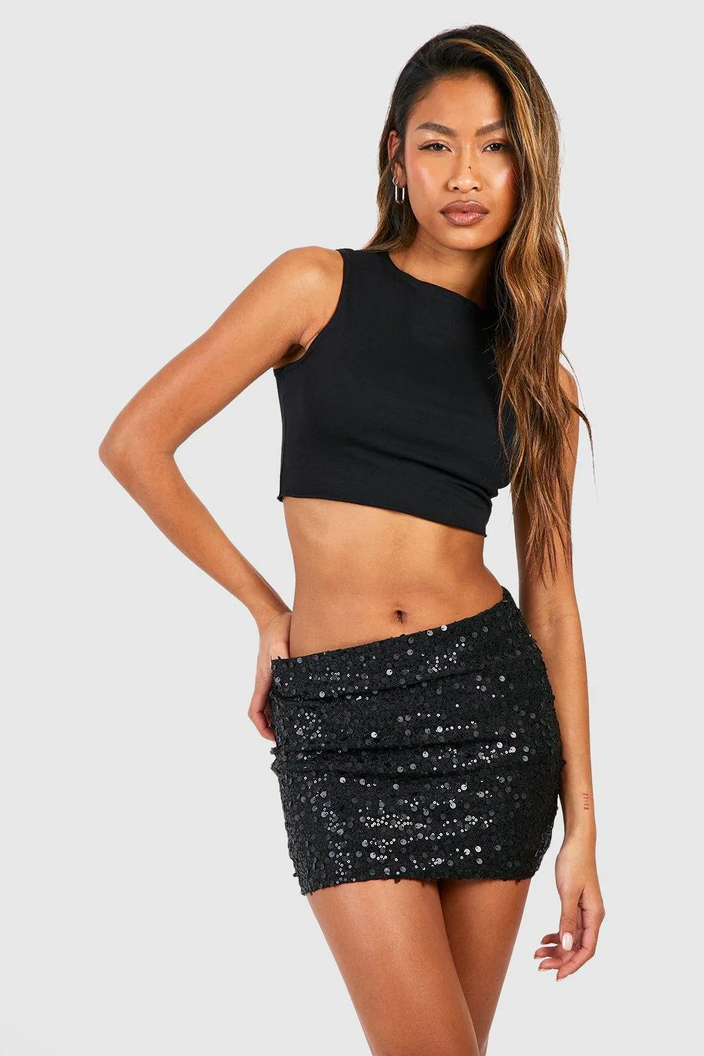 Multi Sequin Mini Skirt