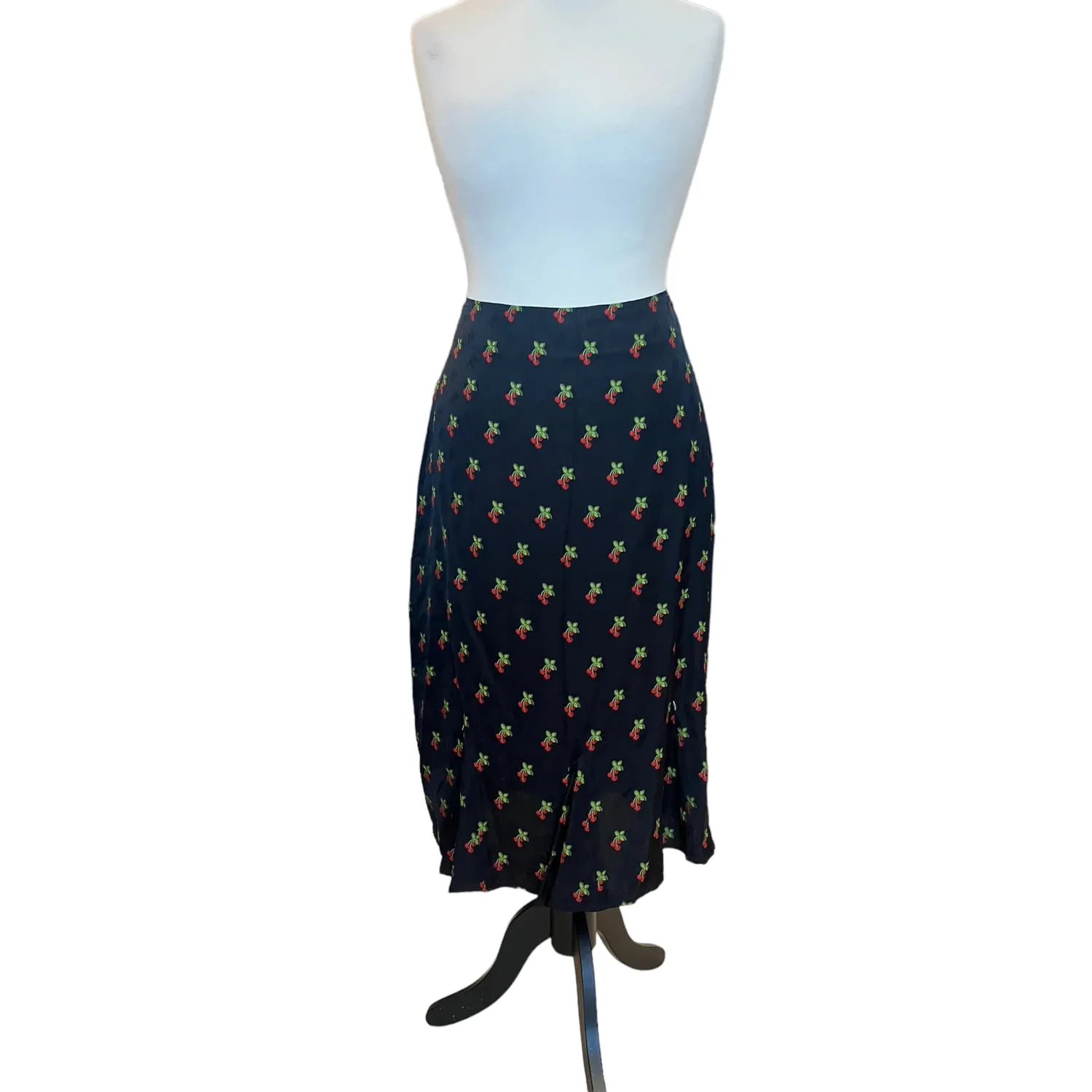 NEW Kitri Black Cherry Print Midi Skirt