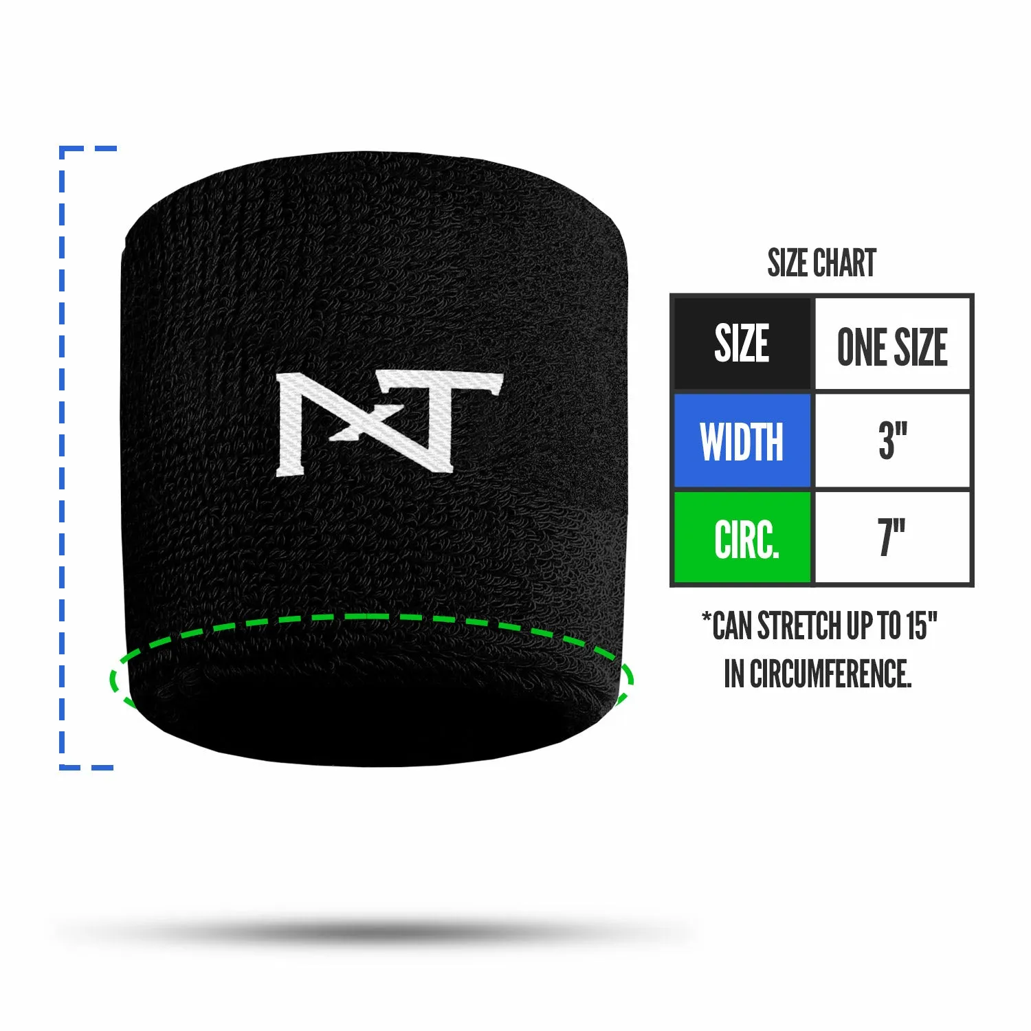 NXTRND Wrist Bands Black (1 Pair)