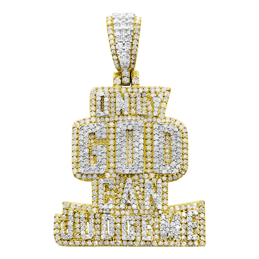 Only God Can Judge Me Diamond Pendant 2.75cttw 10K Yellow Gold