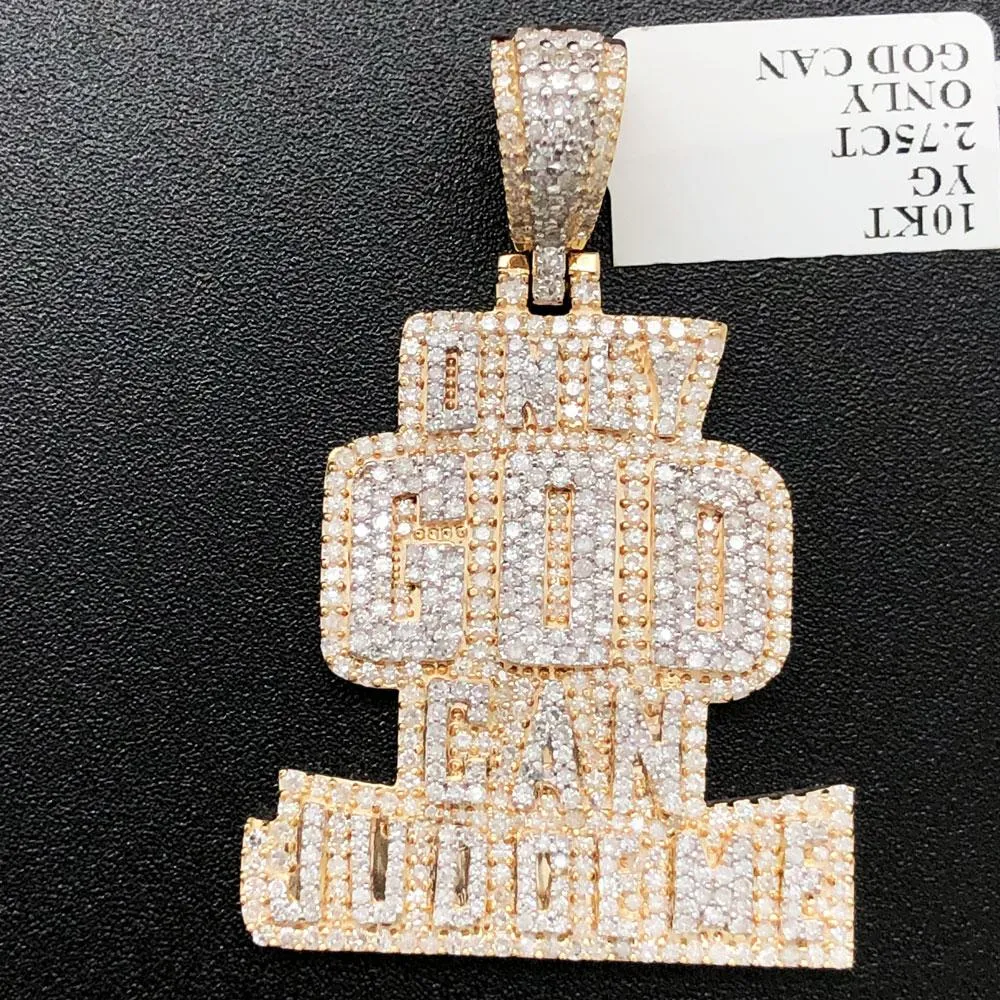 Only God Can Judge Me Diamond Pendant 2.75cttw 10K Yellow Gold