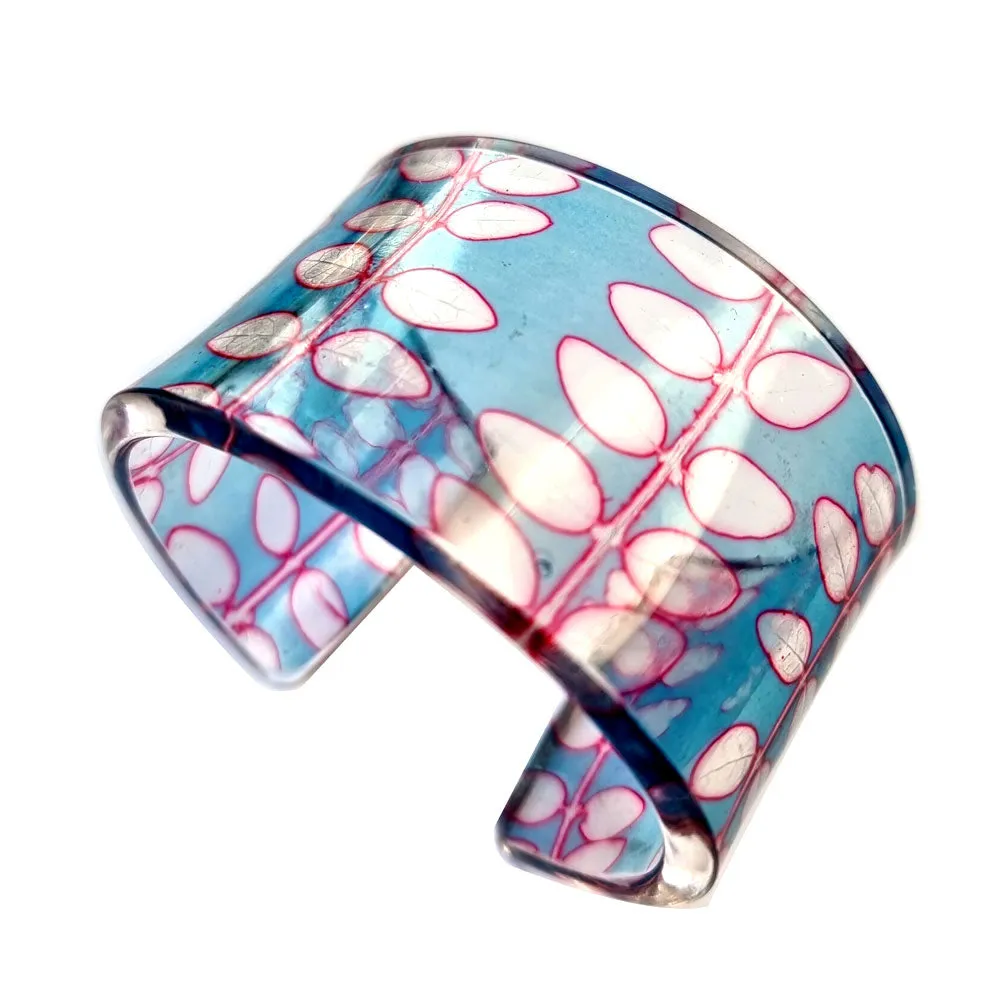 Pale Blue and pink Box 45 mm cuff | Recycled Plastic