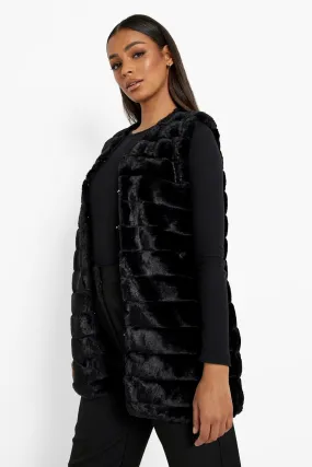 Panelled Faux Fur Vest