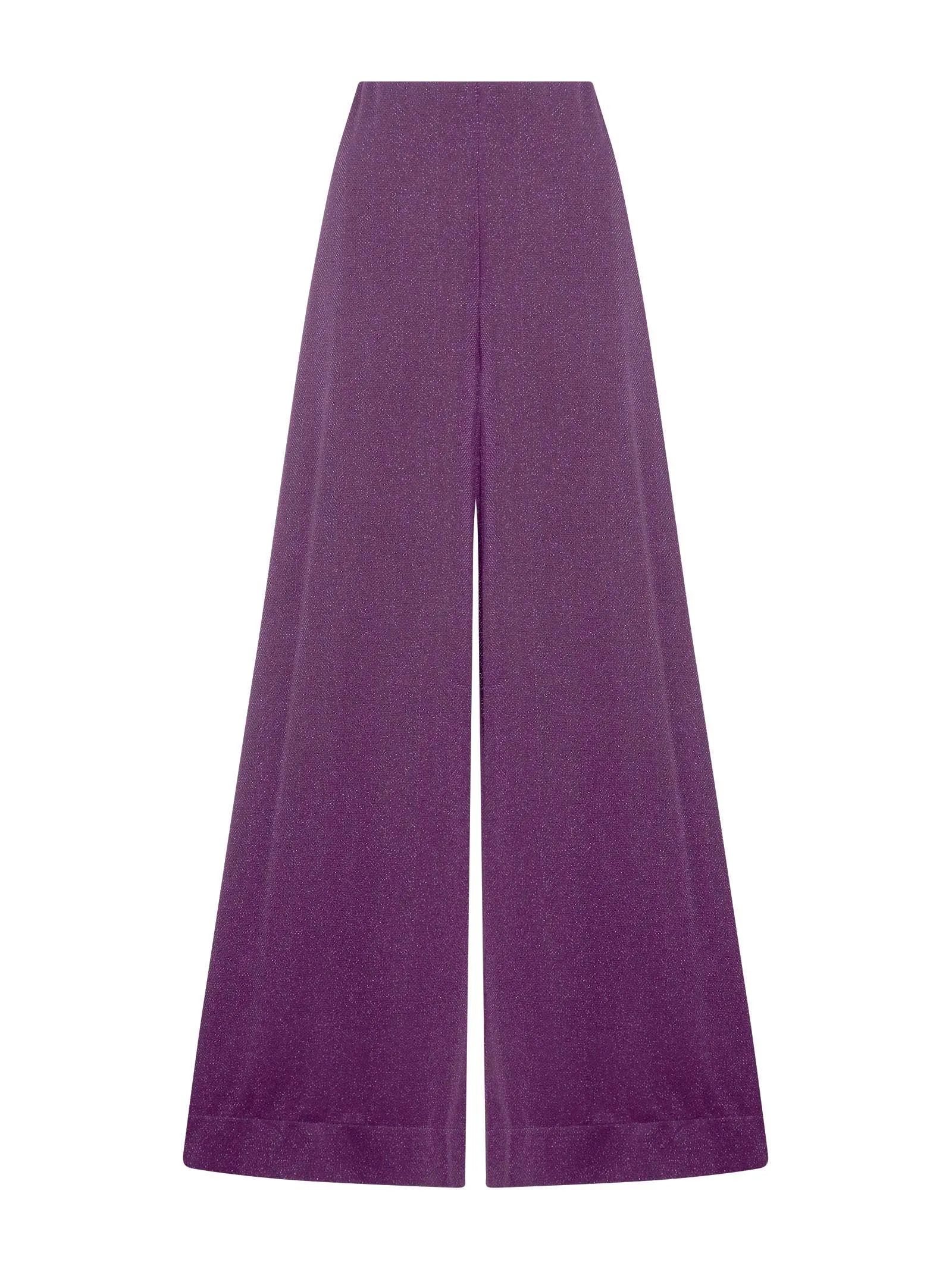 Pantalone a palazzo in tessuto Eco Jacquard - Fant. Sunset Purple