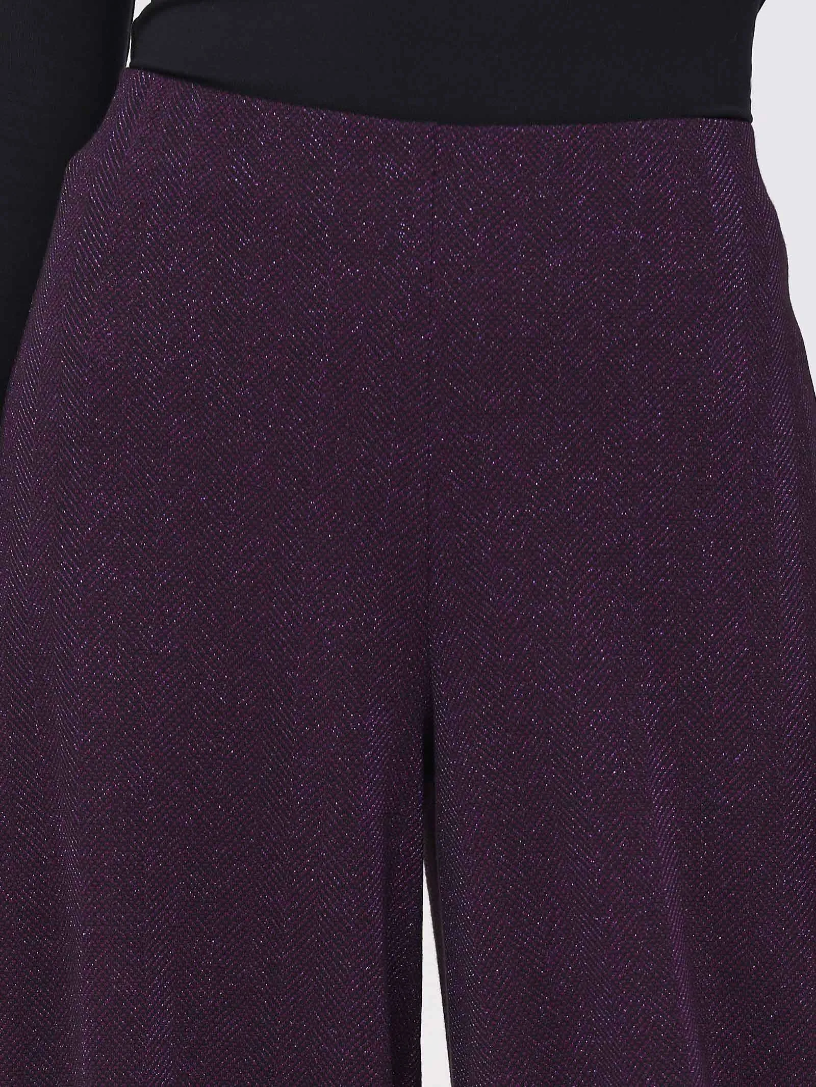 Pantalone a palazzo in tessuto Eco Jacquard - Fant. Sunset Purple