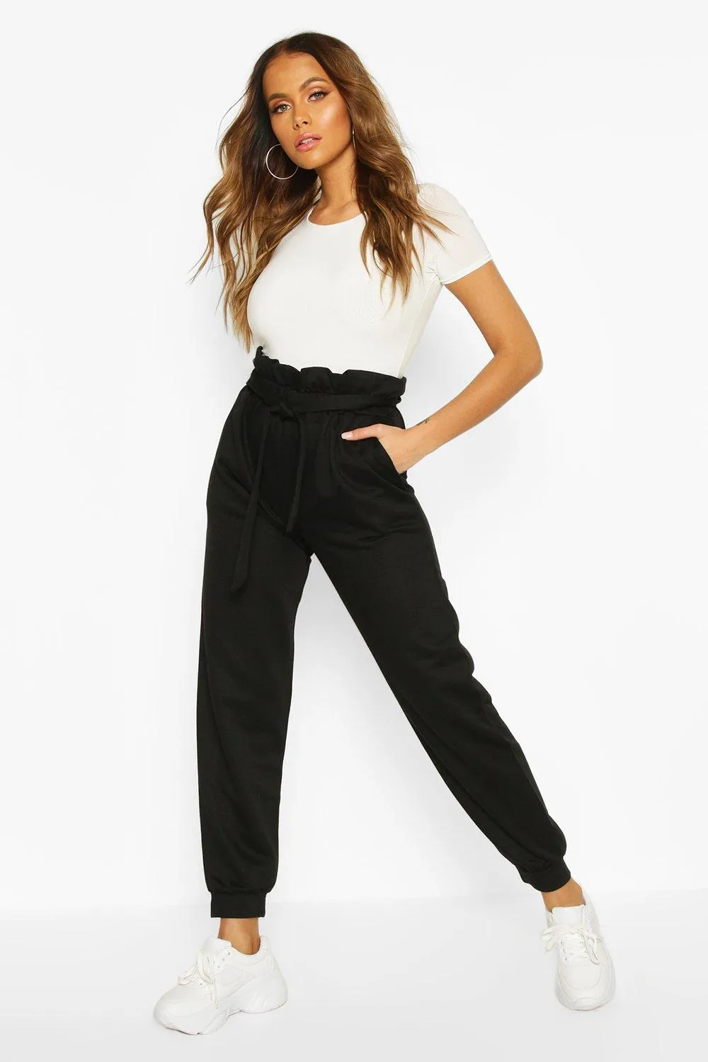 Paper Bag High Waist Loopback Joggers