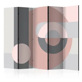 Paravento Geometric Wreath (Pink) II [Room Dividers]