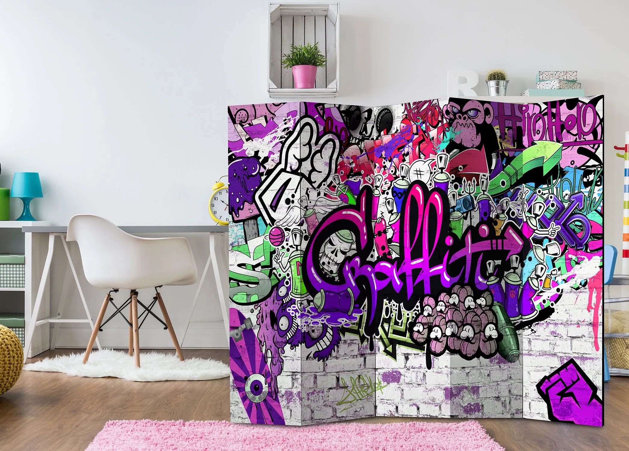 Paravento Purple Graffiti [Room Dividers]