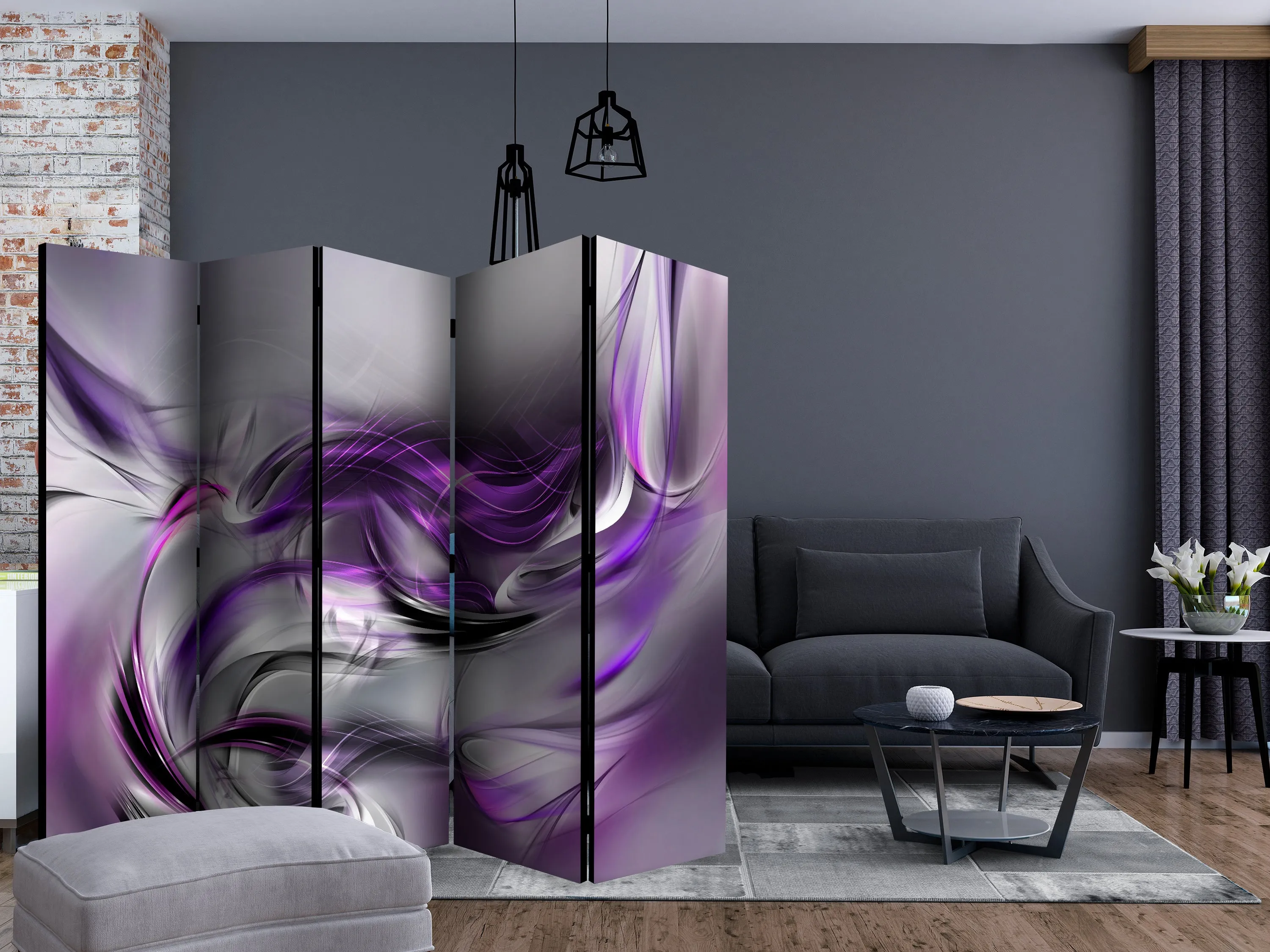 Paravento Purple Swirls II II [Room Dividers]