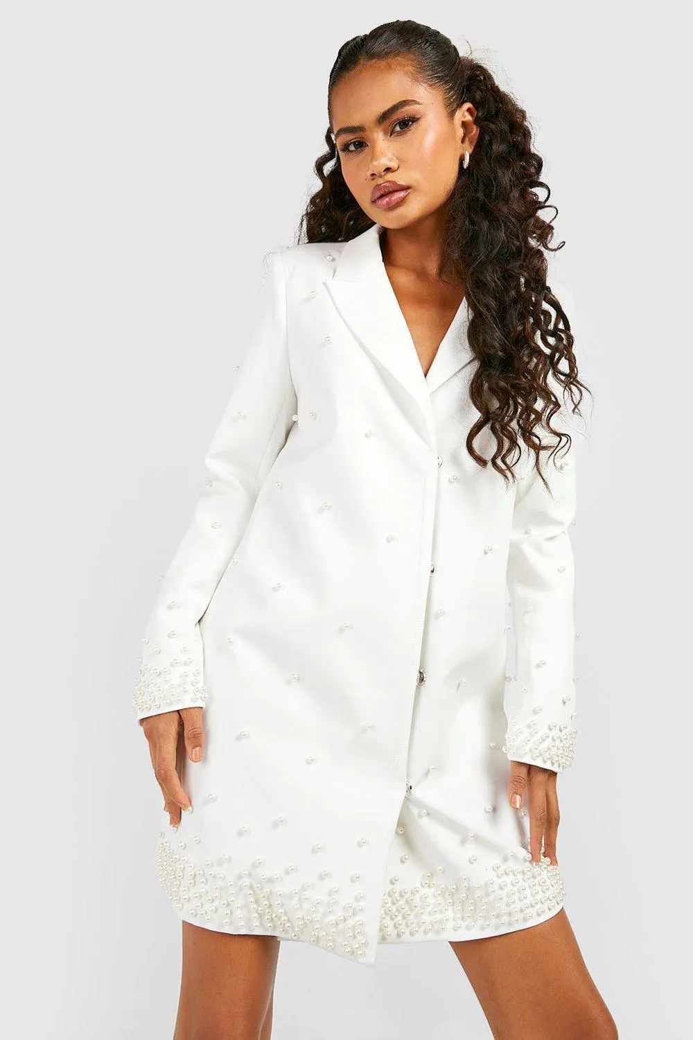 Pearl Detail Blazer Dress