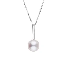 Petite Bar Collection 6.5-7.0 mm White Freshadama Pearl Adjustable Chain Pendant