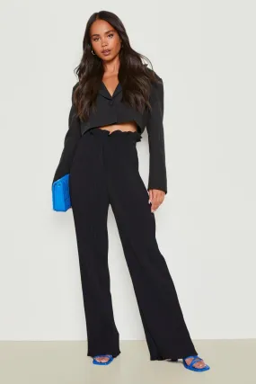 Petite Paperbag Waist Plisse Pants