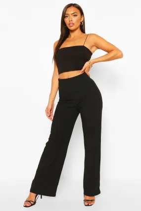 Petite Rib Wide Leg Pants