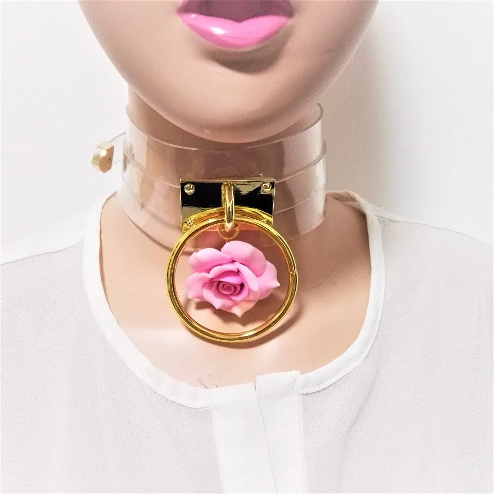 Pink Flower Choker