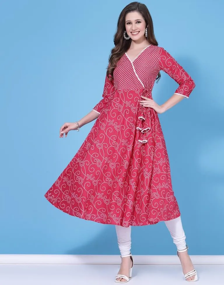 Pink Pigment Printed Kurta