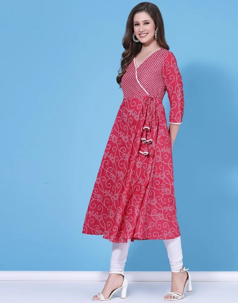 Pink Pigment Printed Kurta