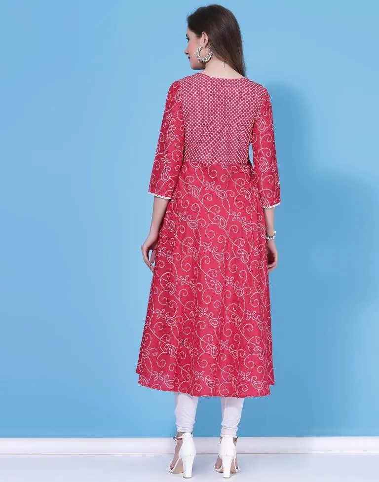 Pink Pigment Printed Kurta