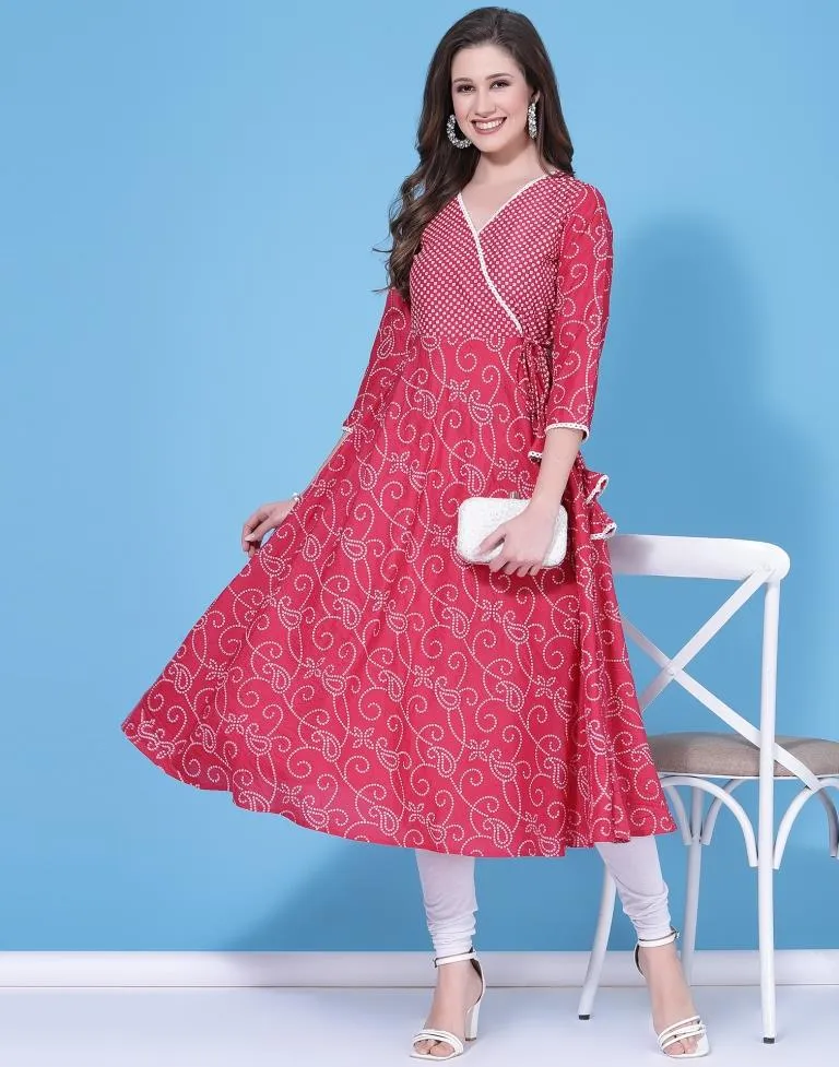 Pink Pigment Printed Kurta