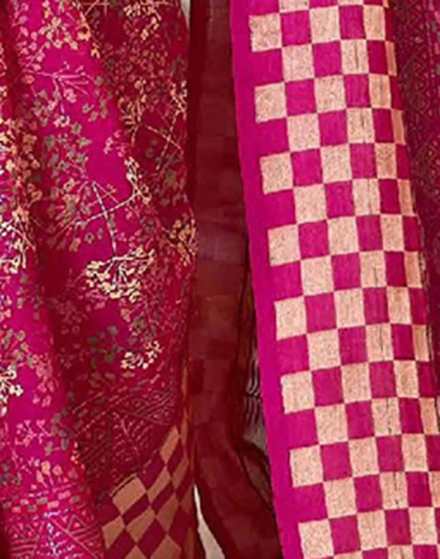 Pink Printed Georgette Saree