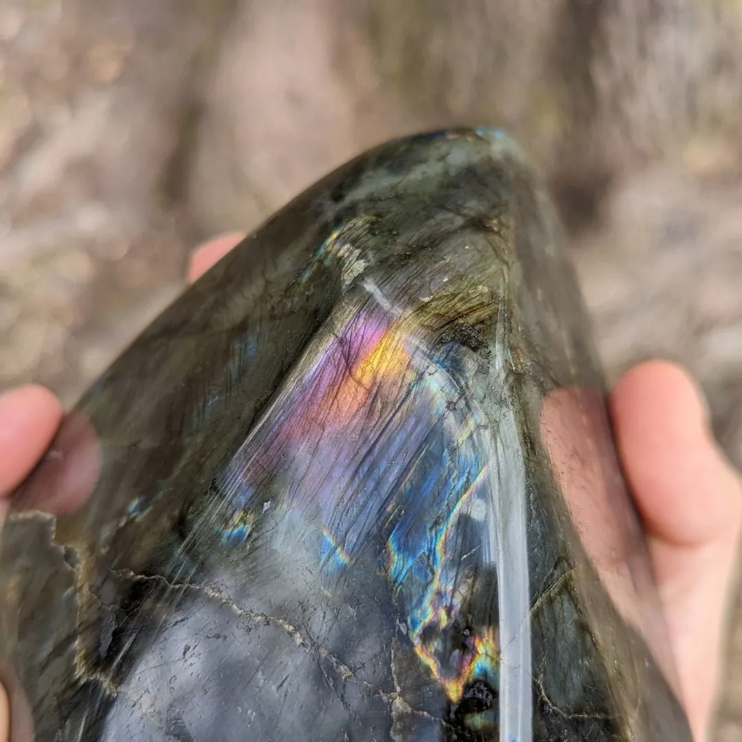 Pink, Purple and Rainbow Labradorite ~ Large, Amazing Flash Polished Freeform Display Specimen