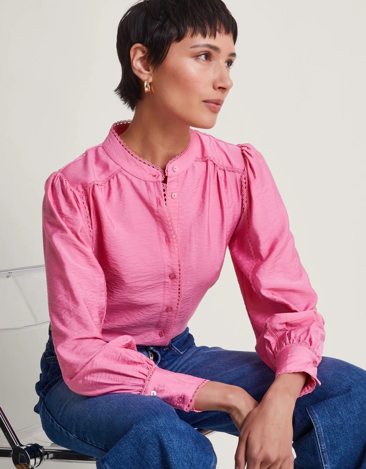 Pippa Plain Blouse Pink