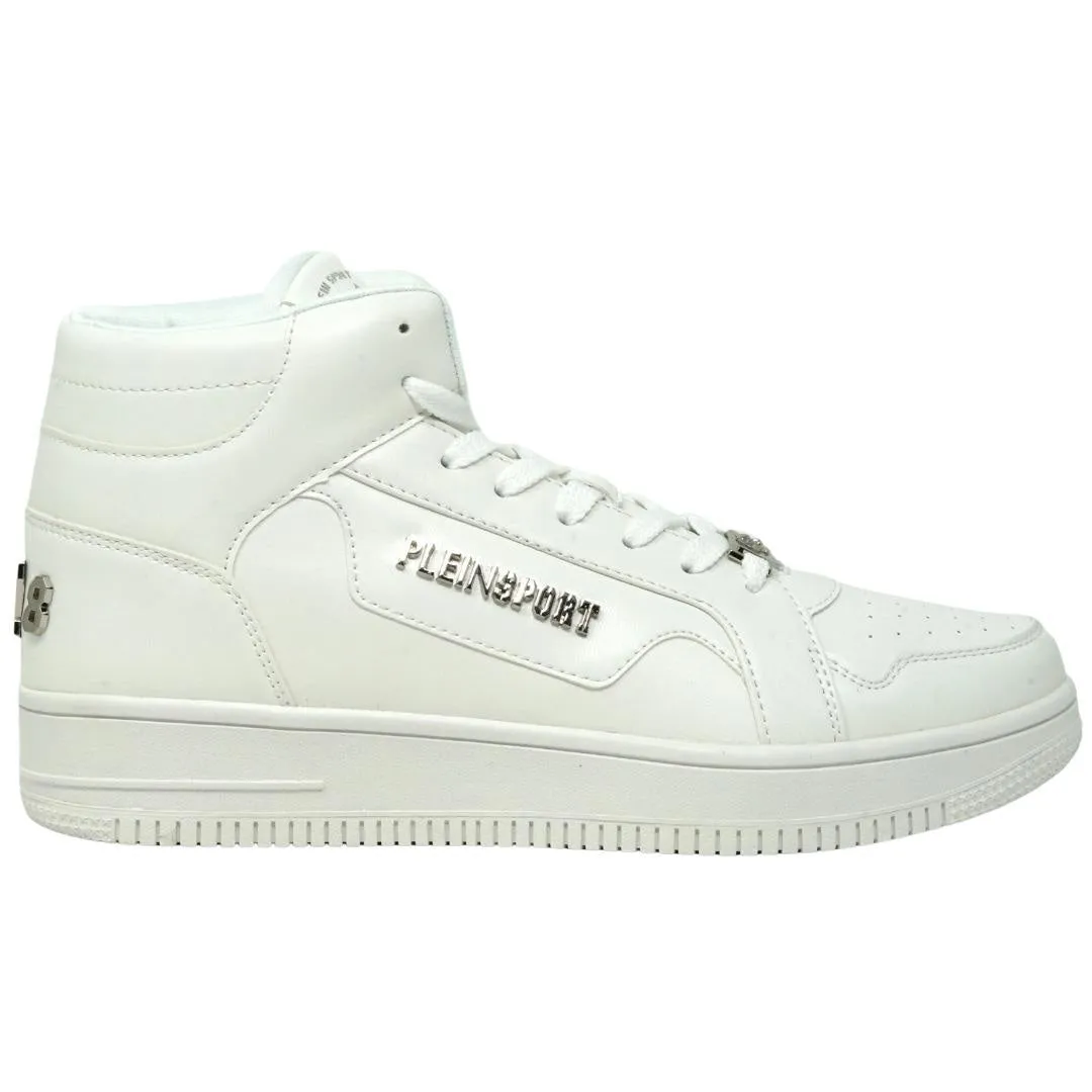 Plein Sport Logo White High Top Sneakers