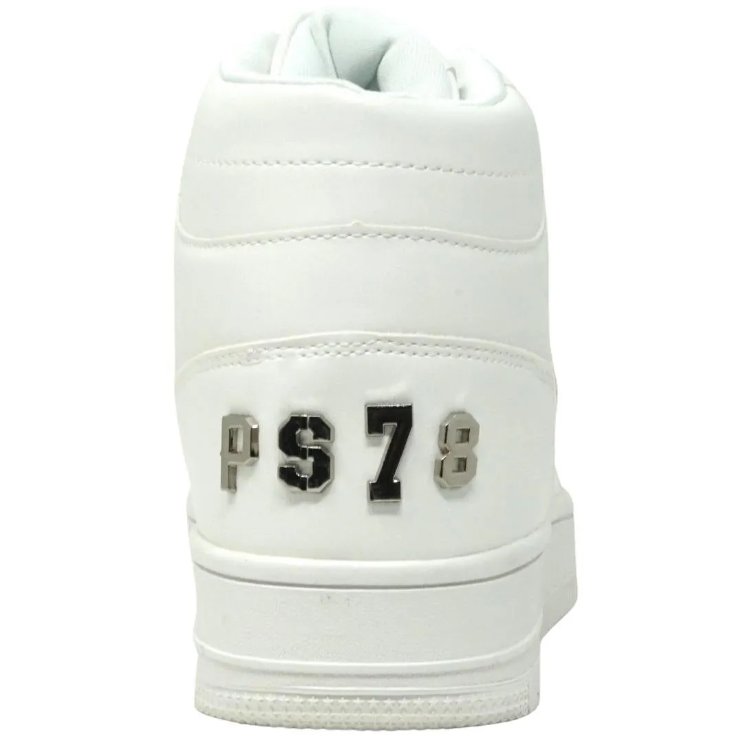 Plein Sport Logo White High Top Sneakers