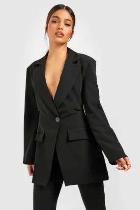 Plunge Fitted Waist Tailored Blazer