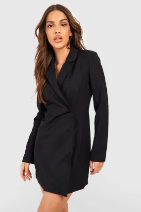 Plunge Shoulder Pad Blazer Dress