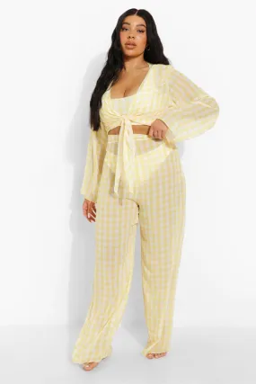 Plus Gingham Beach Pants