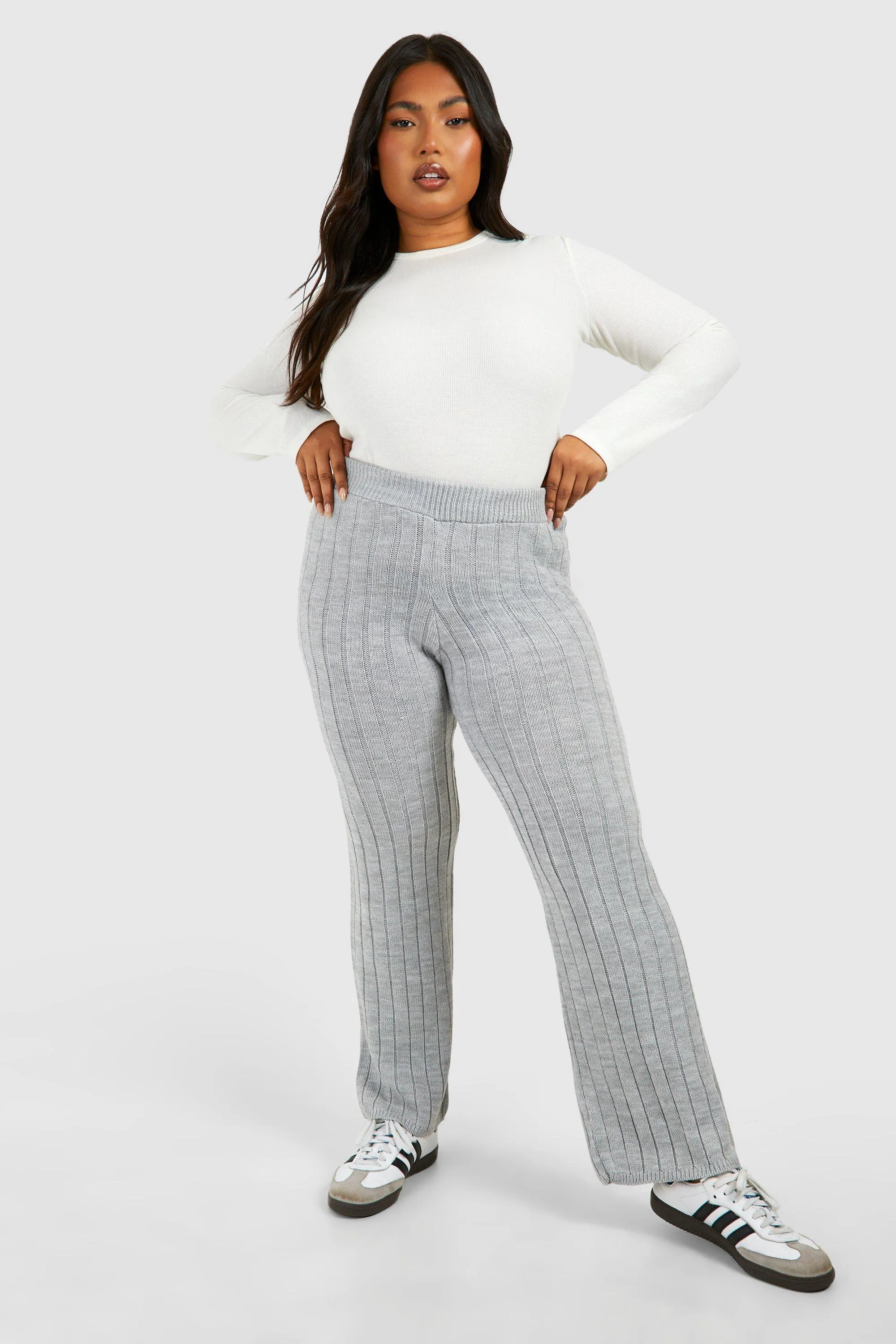 Plus Knitted Straight Leg Pants