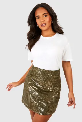 Plus Sequin Mini Skirt