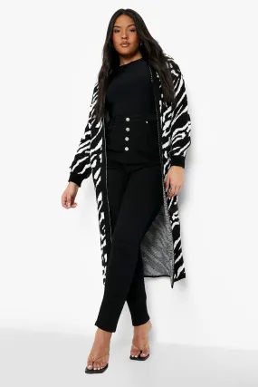 Plus Zebra Maxi Cardigan