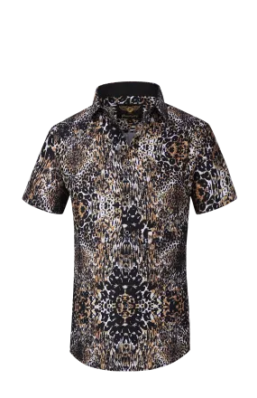 PREMIERE SHORT SLEEVE SHIRTS: BROWN CHEETAH