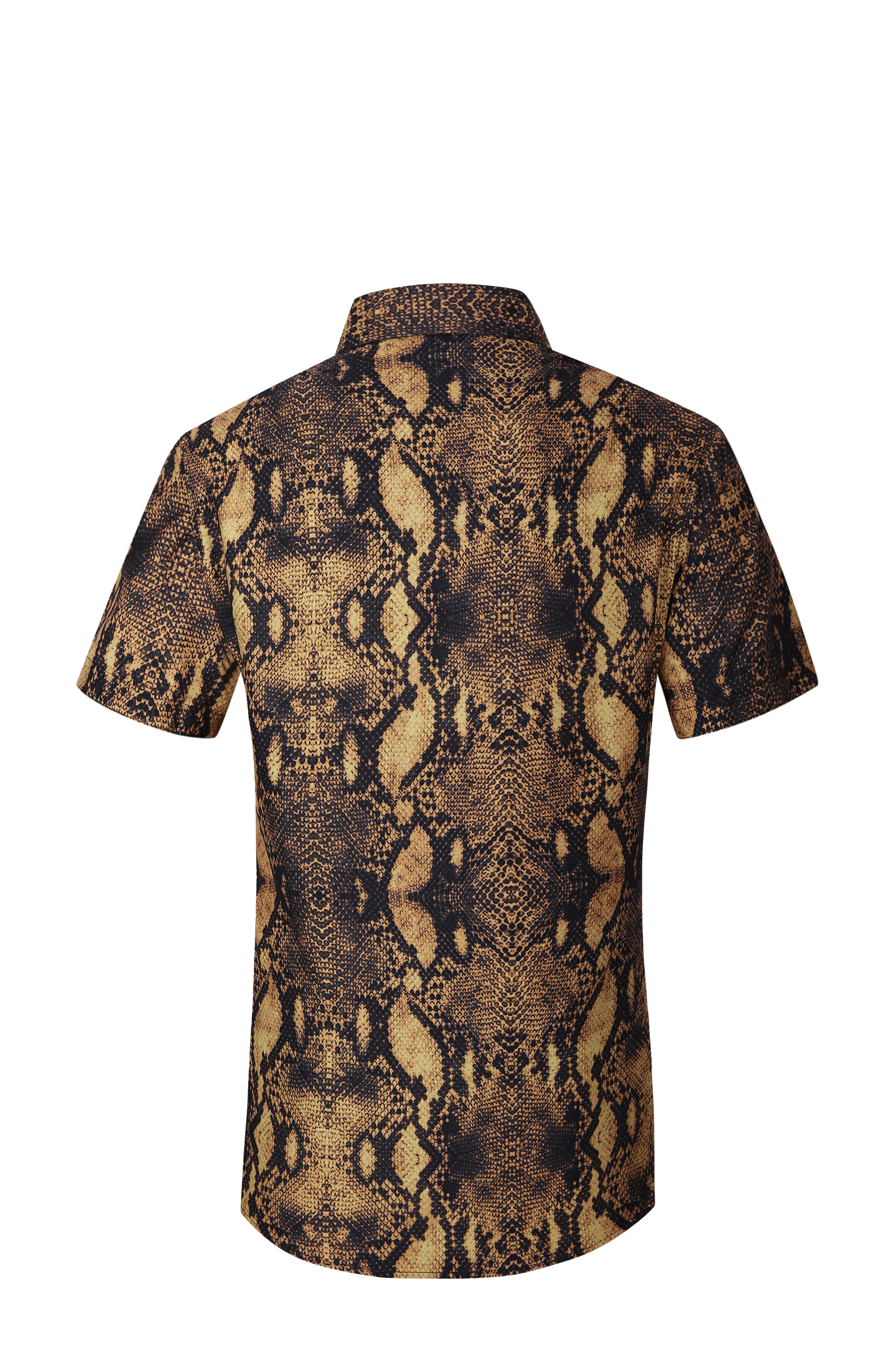 PREMIERE SHORT SLEEVE SHIRTS: GOLDEN BROWN SNAKESKIN