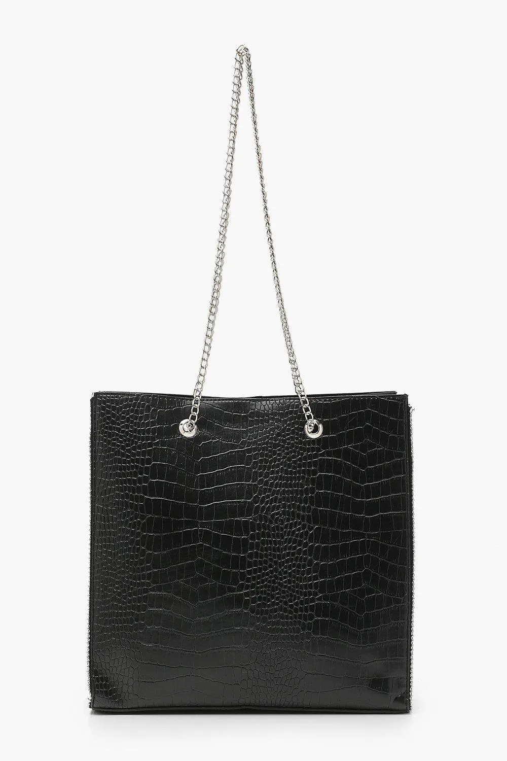 Premium Croc PU & Metal Bead Tote Bag