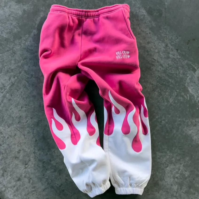 PREMIUM HEATER SWEATS - PINK / WHITE