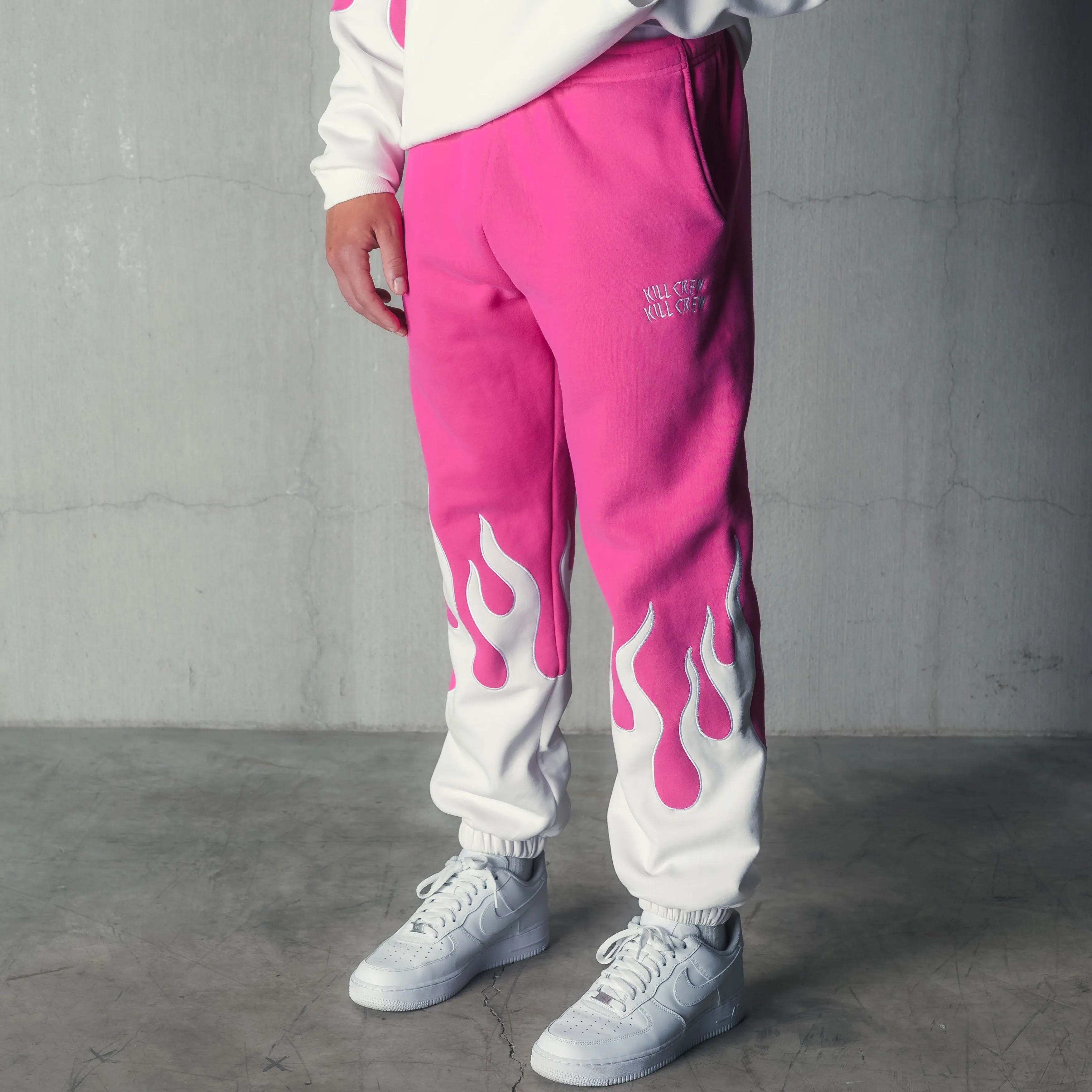 PREMIUM HEATER SWEATS - PINK / WHITE