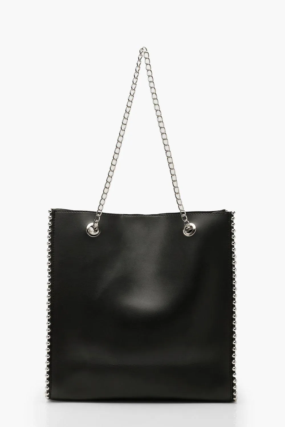 Premium PU & Metal Bead Detail Tote Bag