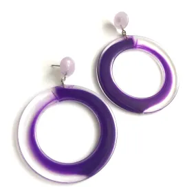 Purple 80's Bubble Gum Donut Drop Earrings