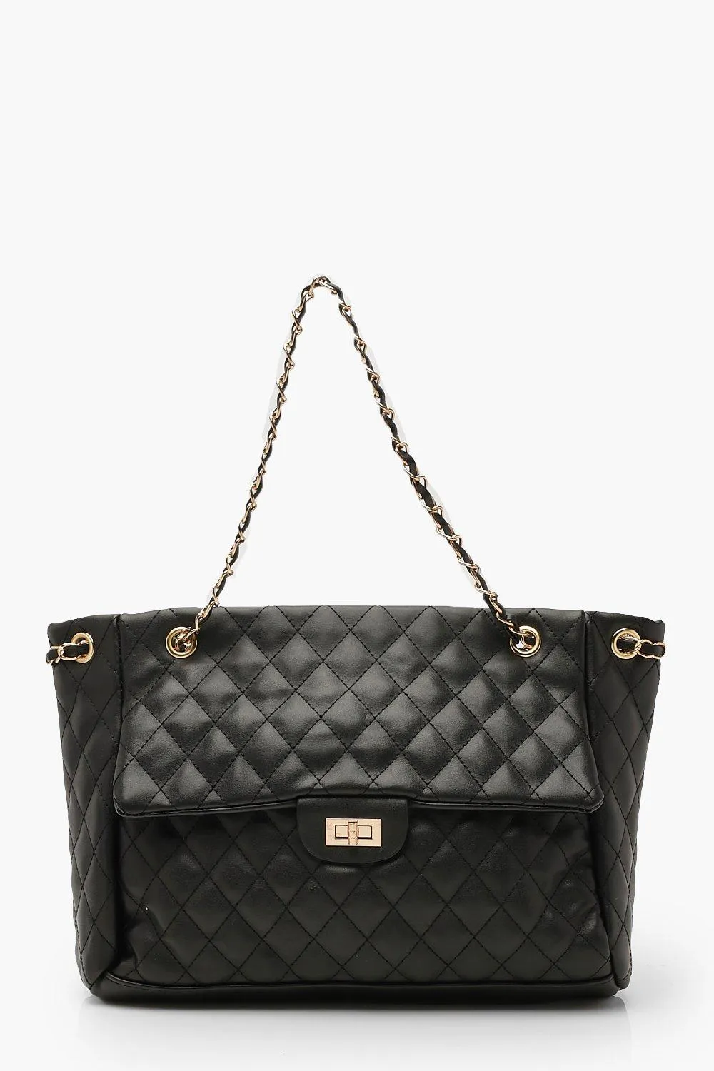 Quilted Chain Handle Day Bag